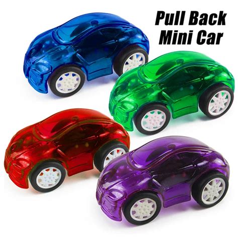 8pcs Cute Candy Color Mini Car Transparent Plastic Toy Cars For Kid