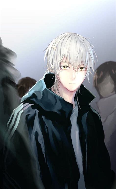 Posted over a year ago. Anime Guy | White Hair | Golden Yellow Eyes | Sporty ...