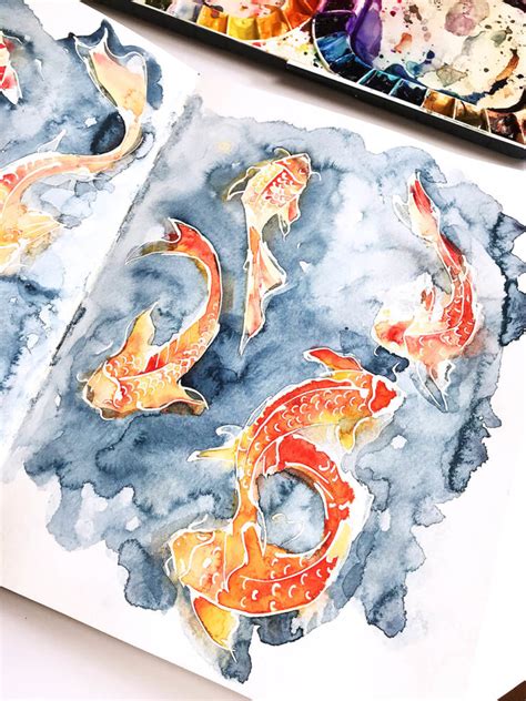 Watercolor Tutorial Resist Technique With Masking Fluid Elena Fay