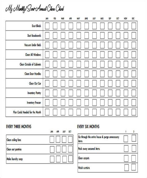 Free 8 Sample Kids Chore Chart Templates In Pdf Ms Word Zohal