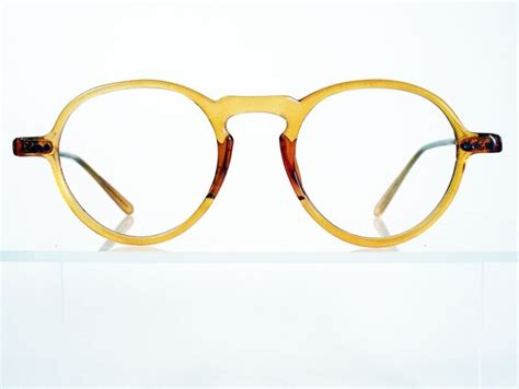 vintage 1940s amber round eyeglass frames by chigal on etsy