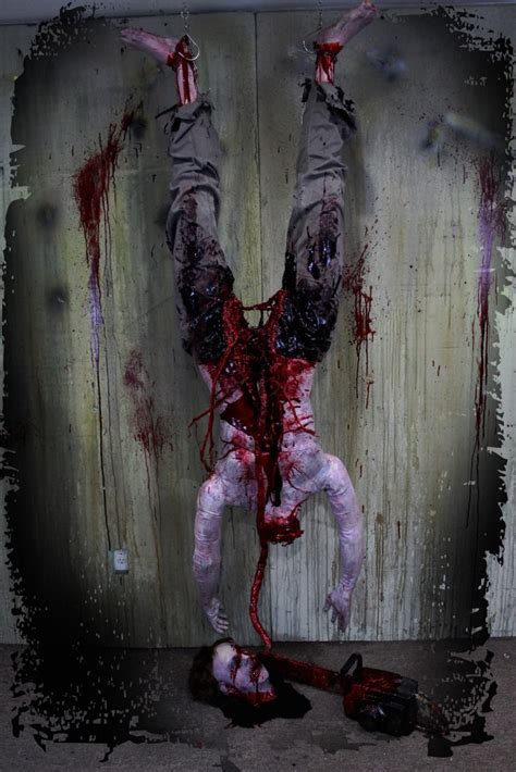 2016 Bloody Headless Chainsaw Victim Prop Creepy Collection Haunted