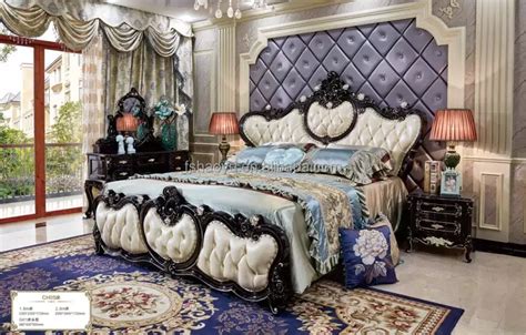Luxury Bedroom Set Fancy Furniture Real Leather King Size Bed Craving