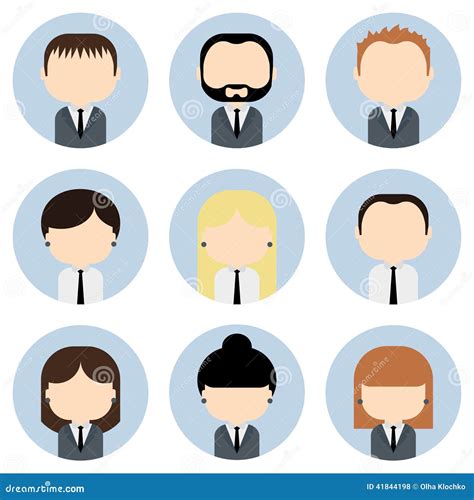 Set Of Colorful Office People Icons Businessman Businesswoman Stock