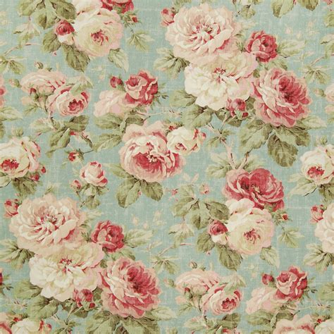 Summer Blue Floral Cotton Upholstery Fabric
