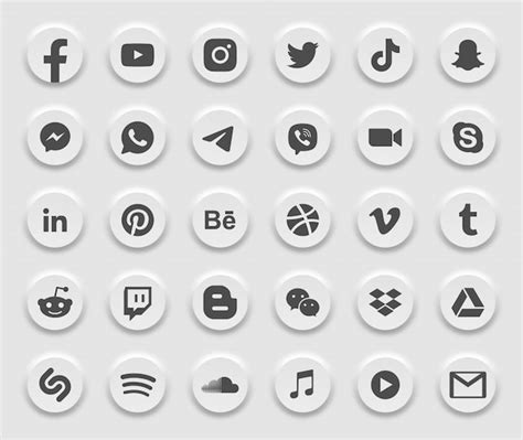 Premium Vector Social Media Modern 3d Web Icons Set