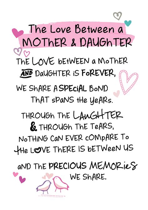 Thank you for being the greatest mum in the world. Mother & Daughter Love Inspired Words Greeting Card Blank ...