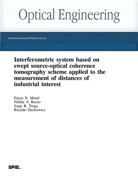 Pdf Interferometric System Based On Swept Source Optical Coherence