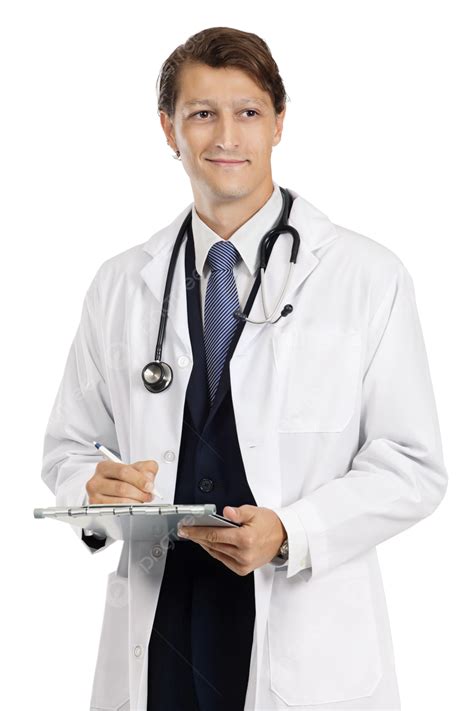 طبيب وسيم يكتب على الرسم البياني الطبي سماعة الطبيب رجل جاري الكتابة Png صورة للتحميل مجانا