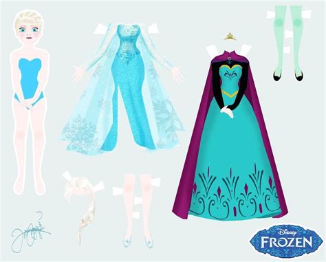 Frozen Elsa Paperdoll By Creepynekochan On Deviantart Muñecas De