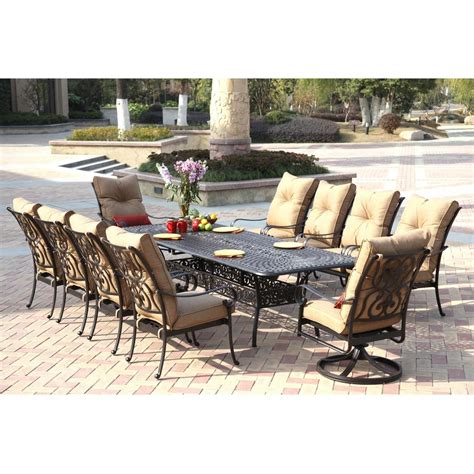 Angel line 5 piece lindsey dining set, white/gray longwood forest products inc. Darlee Santa Anita 11 Piece Cast Aluminum Patio Dining Set ...