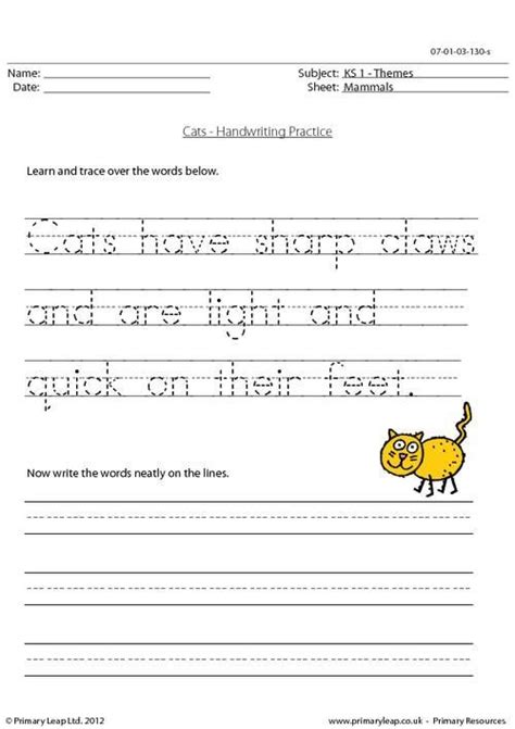 Handwriting Worksheet For 2nd Grade