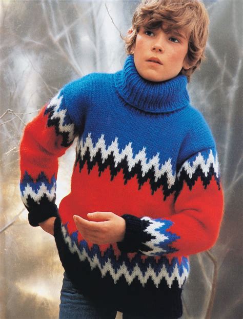 Boys Kids Merino Alpaca Turtleneck Sweater Scan From Original