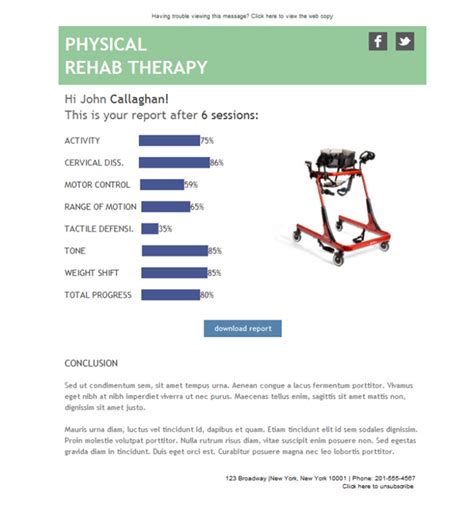 It also allows more time to read and process. Rehab Physical Therapy - Email template free for download