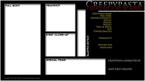 Creepypasta Character Ref Sheet Template By N4ds On Deviantart