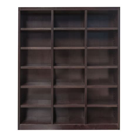 Concepts In Wood 18 Shelf Triple Wide Wood Bookcase 84 Inch Tall