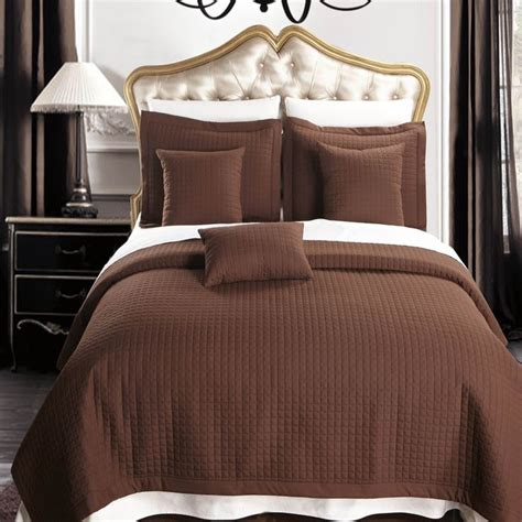 Luxury Checkered Quilted Wrinkle Free 2 3 Piece Quilted Coverlet Set