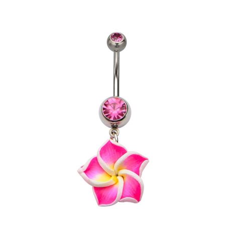 Bananabell Piercing Flower Pink Crystal