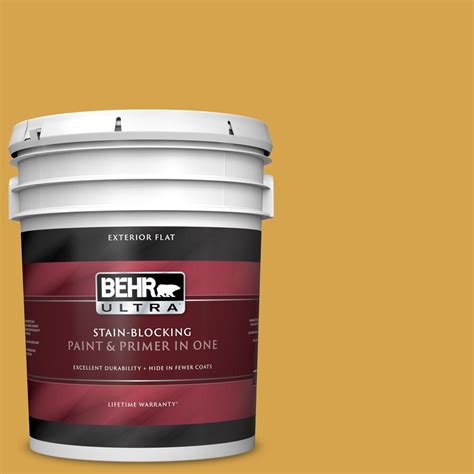 Behr Ultra 5 Gal M290 6 Plantain Chips Flat Exterior Paint And Primer