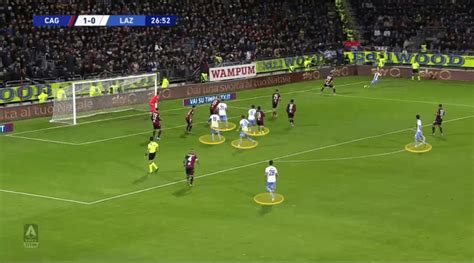 90'+4' cagliari player joao pedro strike shot on target, successfully cleared by the lazio. Serie A 2019/20: Cagliari vs Lazio - tactical analysis