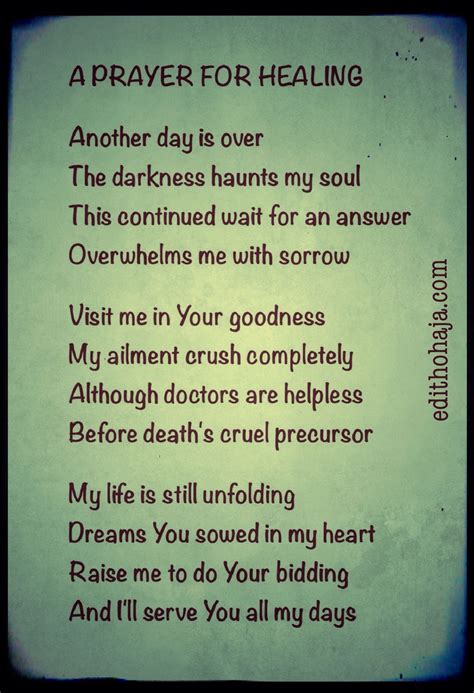 A Prayer For Healing A Poem Edith Ohaja