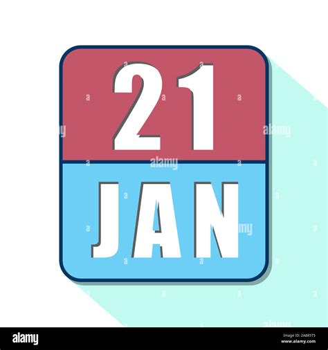 January 21st Day 20 Of Month Simple Calendar Icon On White Background