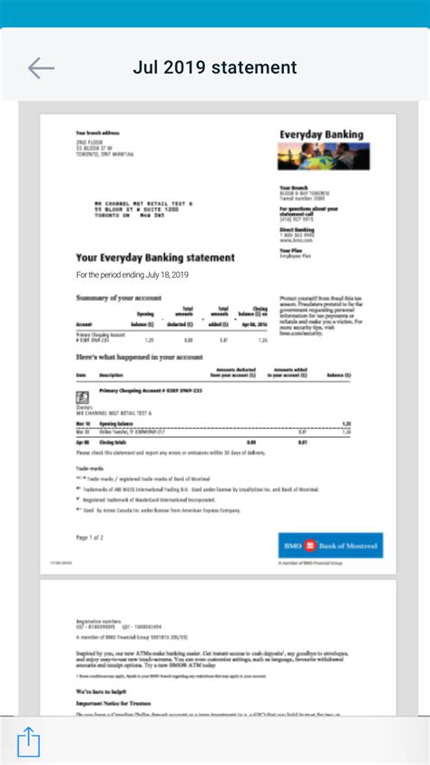 Bmo Harris Bank Statement Template