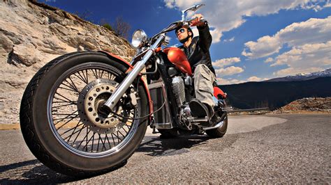 Red And Black Cruiser Motorcycle Motorcycle Men Vehicle Hd Wallpaper