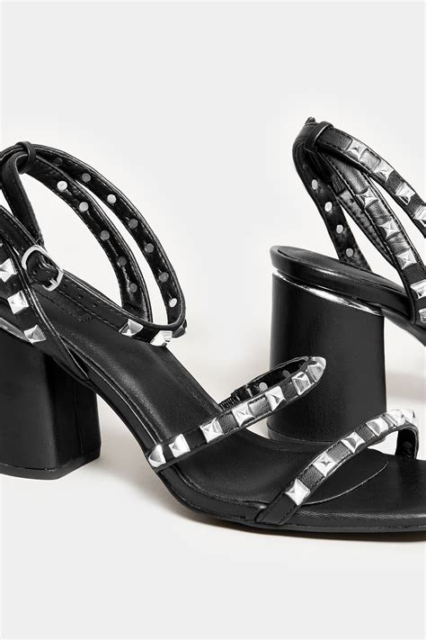 Limited Collection Black Strappy Studded Sandals In E Wide Fit And Eee