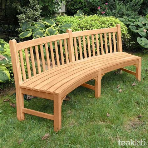 Buy Teak Wood Outdoor Armless Curved Bench Online Teaklab