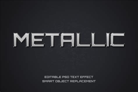 Metallic Font Effect Editable Psd By Oixxo Art Thehungryjpeg