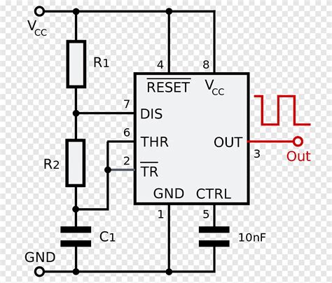 555 Timer Ic Electronic Circuit Astable Multivibrator Integrated