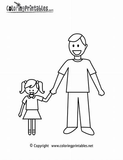 Coloring Pages Printable Father Fathers Printables Happy