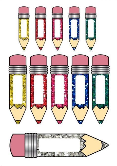 Editable Pencils Template Horizontal Sb10418 Name Tags Classroom