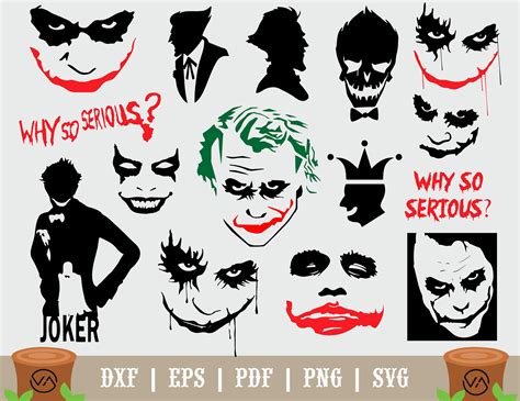 Joker Svg Joker Cut File Joker Clip Art Joker Vector Joker Etsy