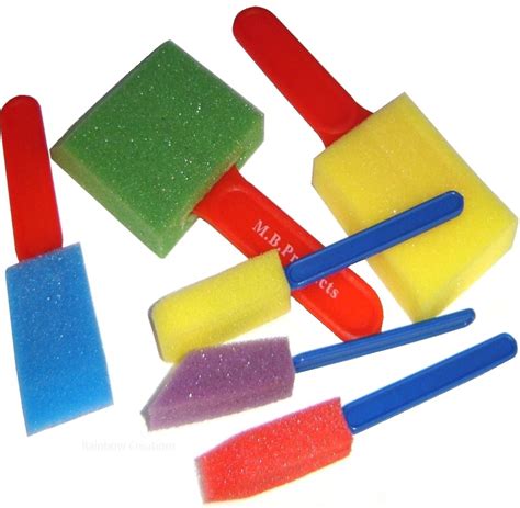 Childrens Sponge Paint Brushes Set Of 6 Childrens Art