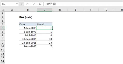 Excel Day Function Exceljet