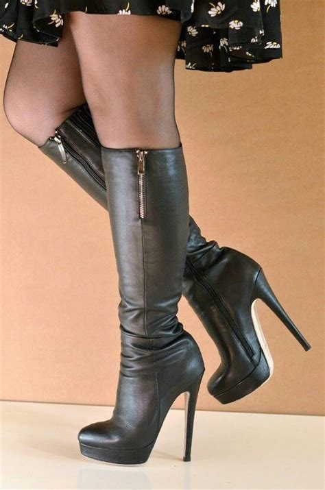Pin By Frank Westphal On Boots Leather High Heel Boots High Heel Boots Heels