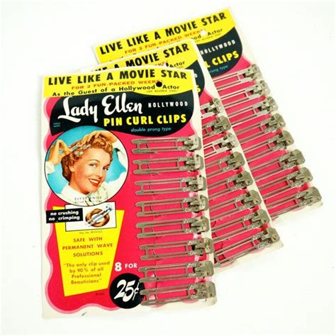 Lady Ellen Hollywood Pin Curl Clips 50s Nos Set Of 8 Double Etsy