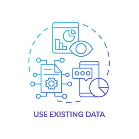 Use Existing Data Blue Gradient Concept Icon Marketing Research