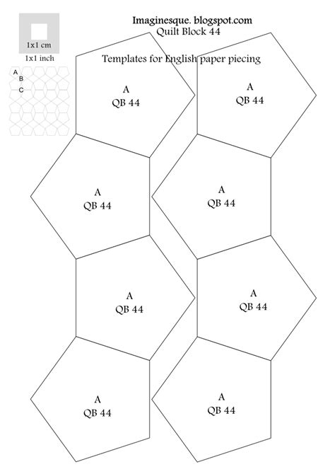 Quilting Block 44 Pattern And Templates For English Paper Piecing