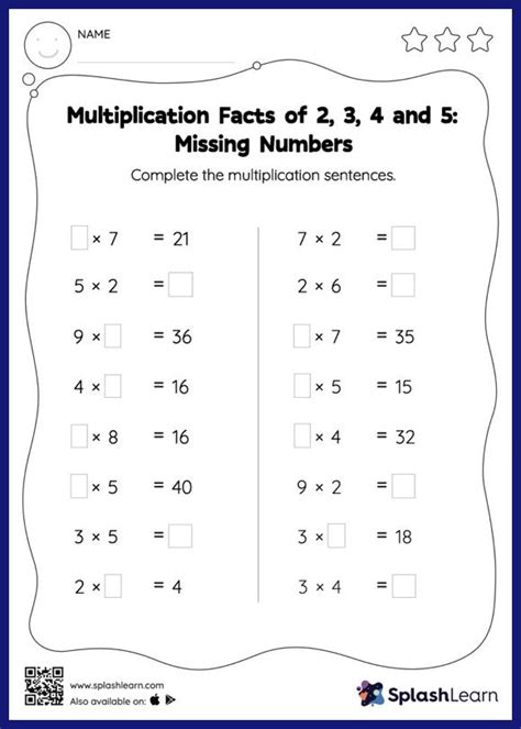 Multiplication Facts 0 7 Worksheets K5 Learning Worksheets Library