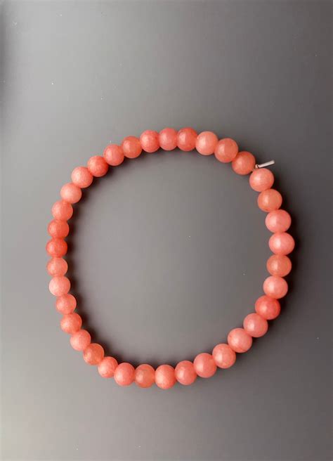 Pink Coral Bead Bracelet Etsy