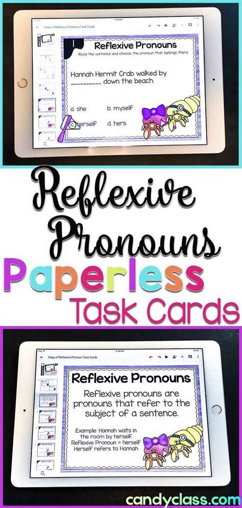 Reflexive Pronouns Digital Task Cards Are Handy For Review And Extra