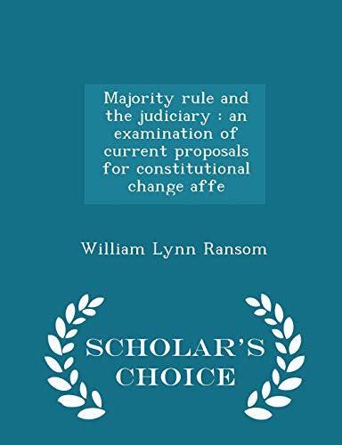9781296442781 Majority Rule And The Judiciary An Examination Of