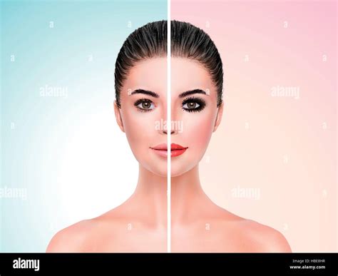 Before And After Woman Makeup Stock Vector Images Alamy