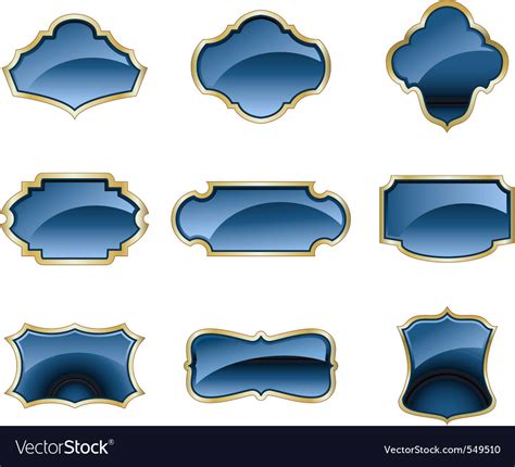 A Set Of Glass Labels Royalty Free Vector Image