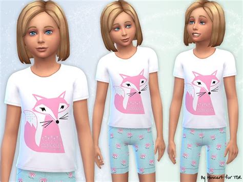 The Sims Resource Fox Pyjamas By Minicart Sims 4 Downloads