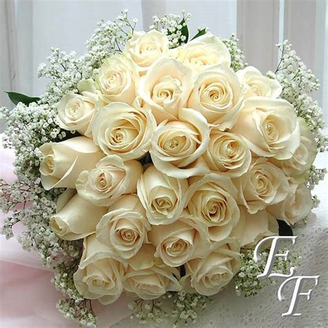 White Rose Bouquet Off White Wedding Bouquet Rose Bouquet Real