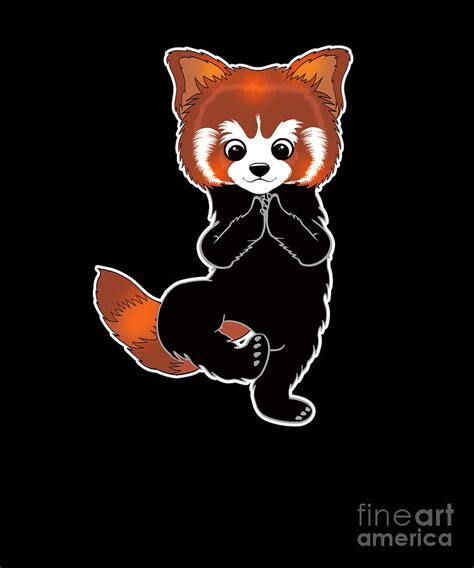 Cute Red Panda Yoga Love Cartoon T Yoga Teacher Digital Art By Muc